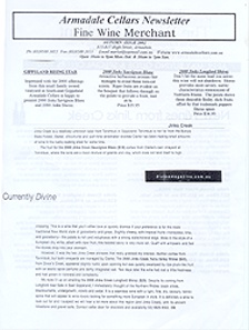 Armadale Cellars Newsletter